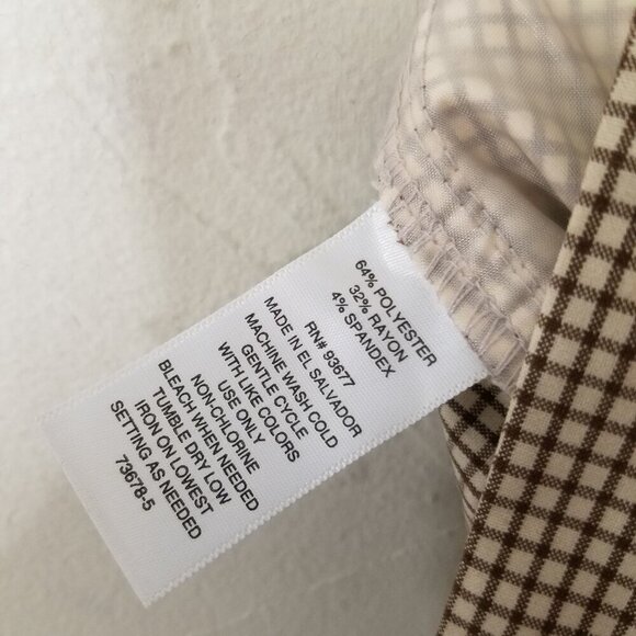 NWT Worthington Ivory Brown High Rise Wide Leg Cropped Pants Size L - Picture 5 of 5